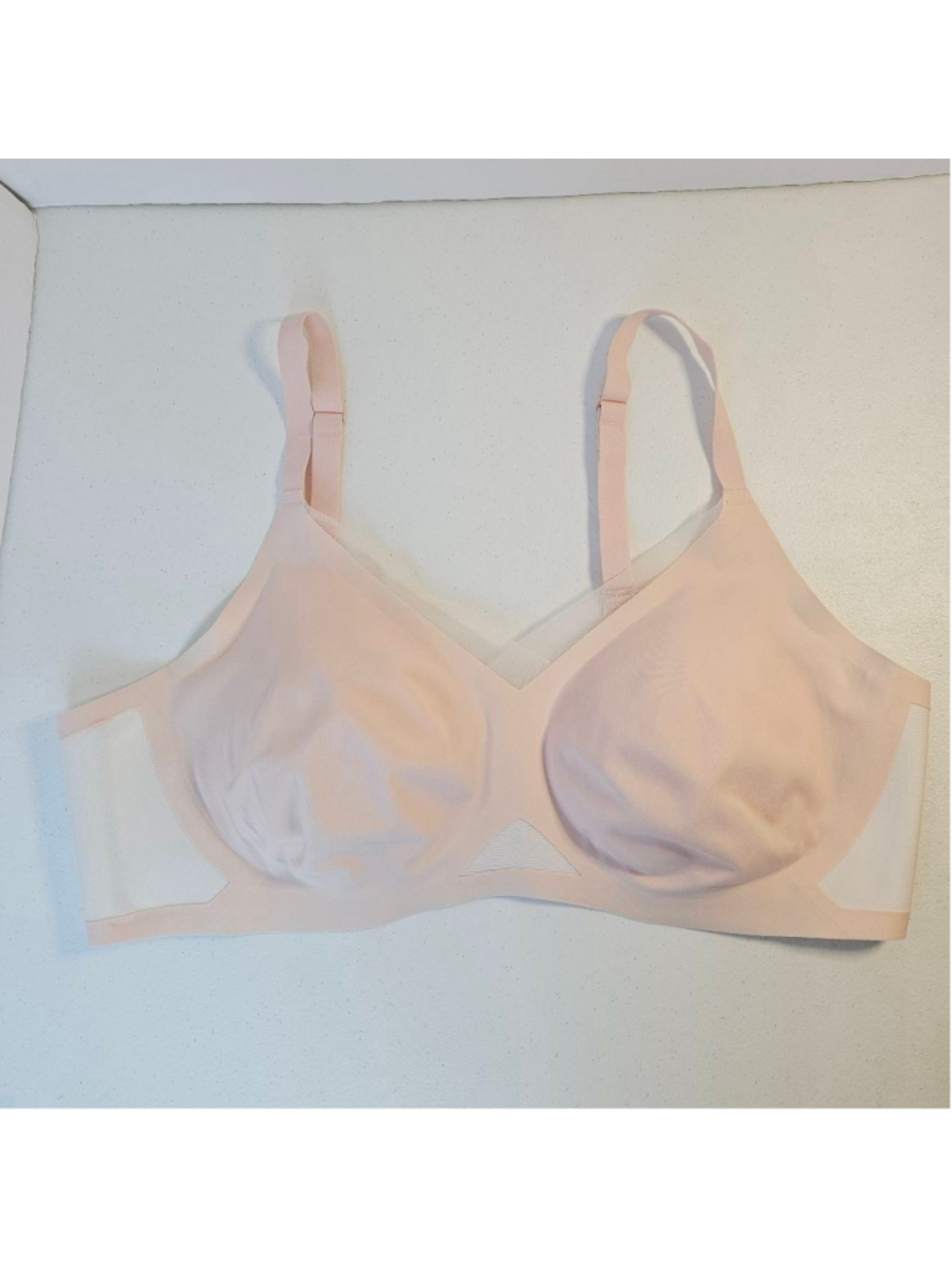 HONEYLOVE Crossover Wireless Pink and White Bra XL - Picture 3 of 10